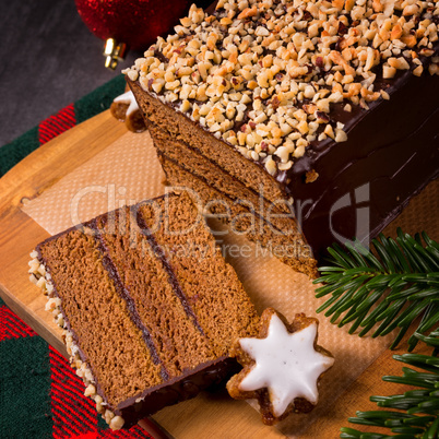 chocolate-cherry gingerbread pie