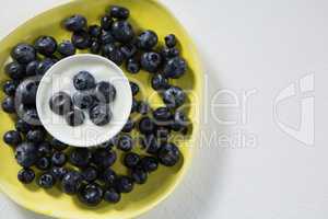 Java plums and yogurt in plate