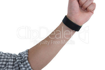 Man wearing fitness band