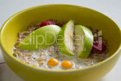 Fruit cereal in bowl