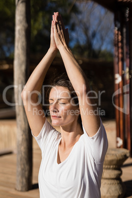 Beautiful woman practicing yoga