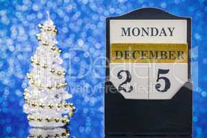 Christmas ornaments with wooden calendar