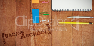 Composite image of back to school text over white background