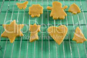 Close up of cookies on cooling rack