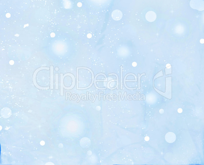 New Year. Christmas. Soft blue background with falling snow