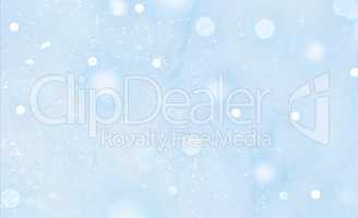 New Year. Christmas. Soft blue background with falling snow