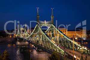 Budapest, capital of Hungary, night panorama.
