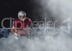 american football player in clouds