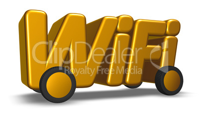 wifi tag on wheels - 3d rendering