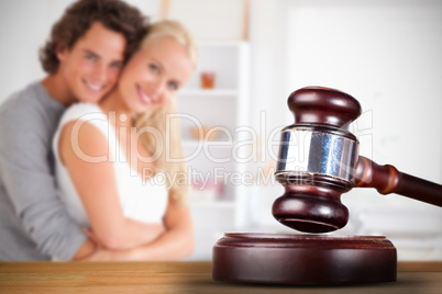 Composite image of young couple posing