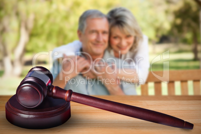 Composite image of hammer and gavel