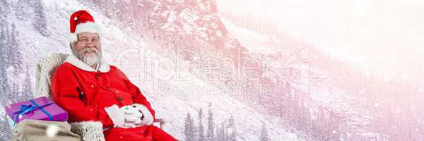Santa Claus in Winter with gifts