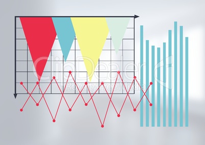 Chart statistics information with bright background