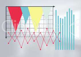 Chart statistics information with bright background