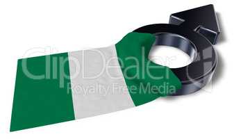 marssymbol und flagge von nigeria