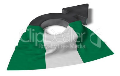 marssymbol und flagge von nigeria