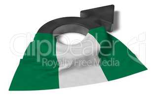 marssymbol und flagge von nigeria
