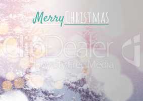 merry Christmas text on snow background