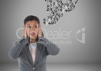 frustrated woman doing calculations