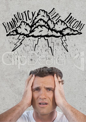 frustrated man in storm