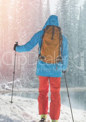 man skiing on at lake