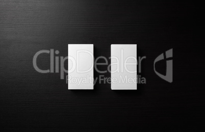 Business cards on black