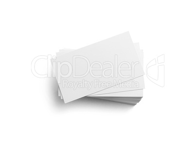 Business cards on white