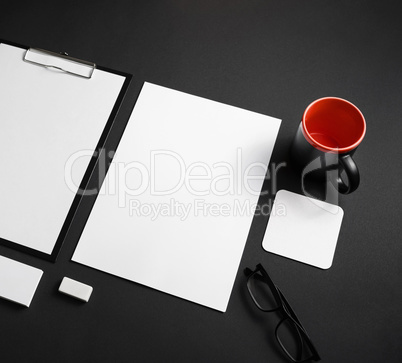 Stationery on black