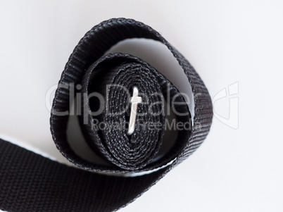 black fabric belt