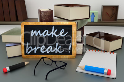 School board with inscription, make break, illustration