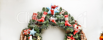 Christmas wreath.  New Year. Christmas holiday.