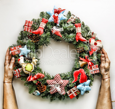 Christmas wreath.  New Year. Christmas holiday.