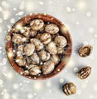 Christmas, New Year. Walnuts.