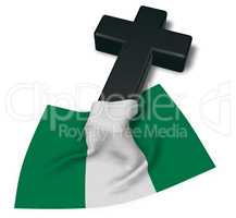 christliches kreuz und flagge von nigeria