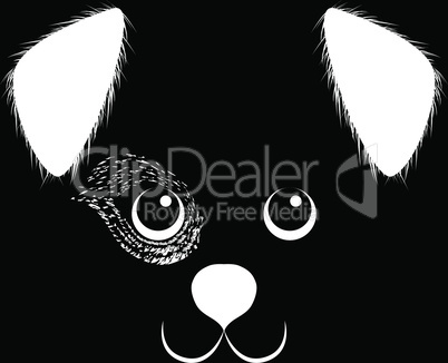 Dog face smile love dog cute face character illustration logo icon vector for t-shirt. Sketch tattoo design.