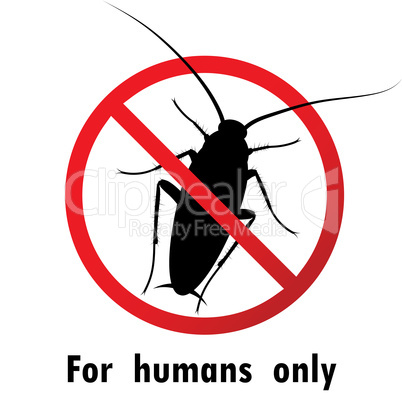 Cockroaches and Stop cockroach sign symbols vector design