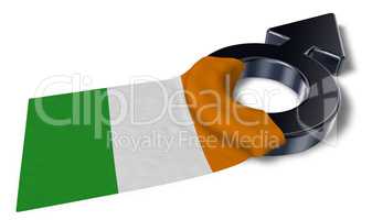 marssymbol und flagge von irland