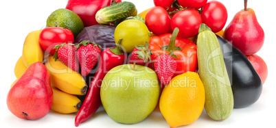 fruits and vegetables isolated on white