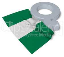 venus symbol und flagge von nigeria