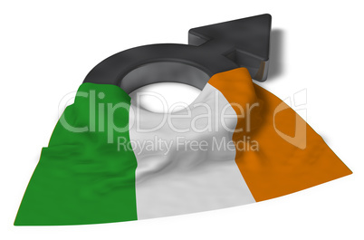 marssymbol und flagge von irland