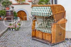 Interesting, traditional bench in a small village, Rust in Austr