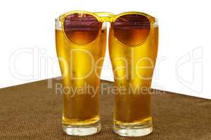 Beer in glasses, isolated image on white background