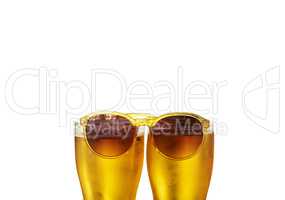 Beer in glasses, isolated image on white background