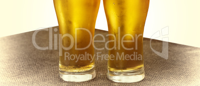 Beer in glasses, isolated image on white background