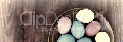 Easter. Easter eggs. wooden background