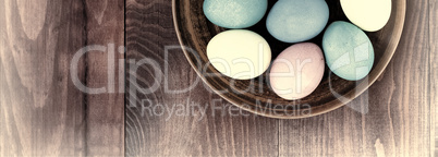 Easter. Easter eggs. wooden background