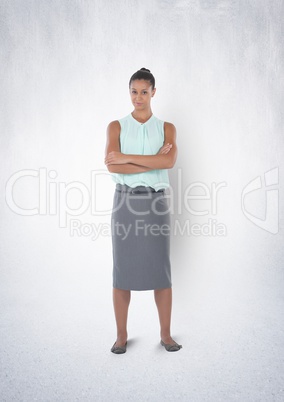 Businesswoman standing in white room