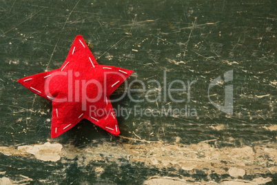 Close up of red star shape decoration