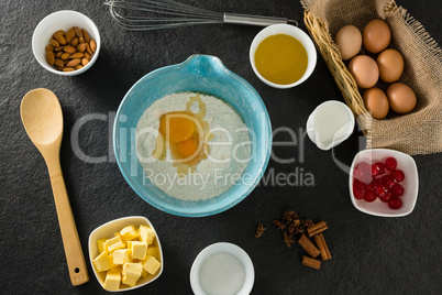 Gingerbread cookies ingredients on a table