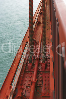 detail of the famous Golden Gate Bridge